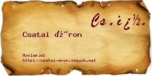 Csatai Áron névjegykártya